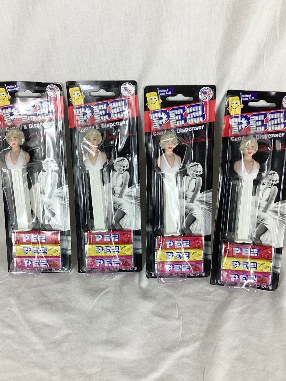 Pez Marilyn Monroe Collectible Pez Dispensers Lot Of 4 Packs With Candy Limited
